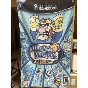 WarioWare Inc Mega Party Game 5ft Flag Banner Nintendo GameCube 2004
